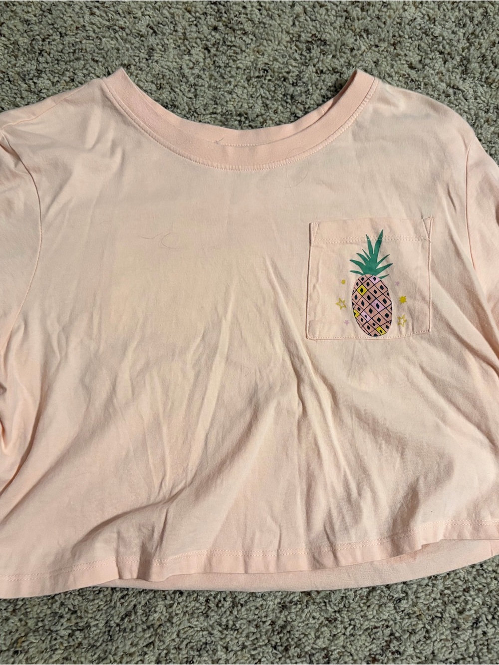 Women’s Peach Pink Pineapple Pocket Tee